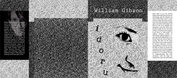 book jacket design for the novel idoru