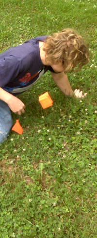 picture of me looking for four-leaf clovers